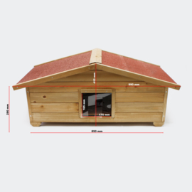 Kattenhuisje large met isolatie en groot kattenluik