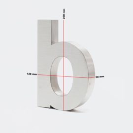 Huisletter b Arial rvs/inox 3D 20cm weerbestendig