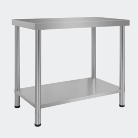 Werktafel inox rvs tuintafel 100 x 60 x 85 cm