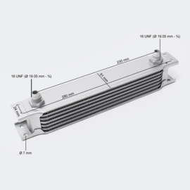 Aluminium oliekoeler met 7 rijen