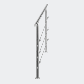 Leuning balustrade traprail rvs 3 dwarsbalken 80cm