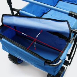 Opvouwbare handkar bolderkar met luifel blauw tot 70kg