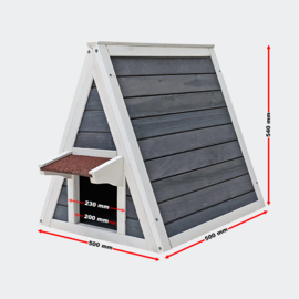 Kattenhuis piramide binnen/buiten hout