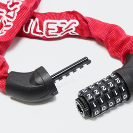 Fietsslot cijferslot hangslot rood ketting met 5-cijferige code 120 cm