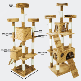 Krabpaal krabboom kattenboom beige 170cm