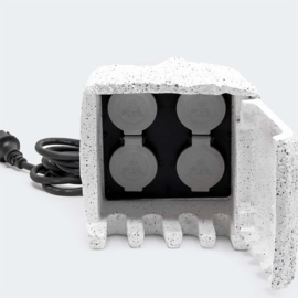 Tuinstopcontact met 4 contactdozen IP44 Stone Design 1,5m kabel