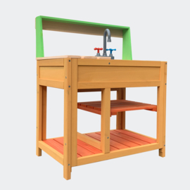 Speelkeuken Outdoor in hout 58x39.2x73.1cm met gootsteen