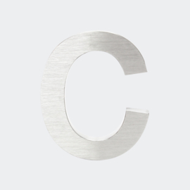 Huisletter c Arial rvs/inox 3D 20cm weerbestendig