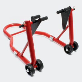 Inrijwielklem motorfiets standaard voorwiel (450kg) rood