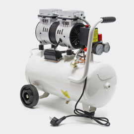 Olievrije luchtcompressor met 24L-tank 0,95HP 110l/m en 700W