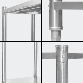 Keukenrek opbergrek in rvs/inox model 1