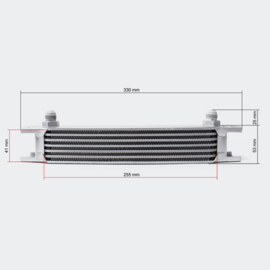 Aluminium oliekoeler met 7 rijen