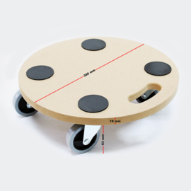 Meubelroller meubelkar rolplateau rond 380mm 250kg