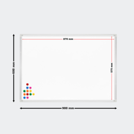 Magnetisch whiteboard 90x60cm tekenbord incl. magneten