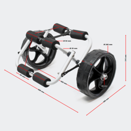 Bootwagen trolley Kajak Kano tot 45 kg met PU-wielen en nylon riem
