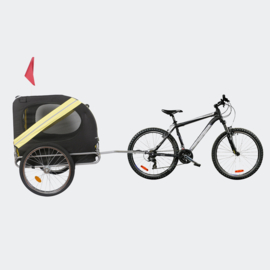 Hondenkar waterdicht fietskar trailer geel/zwart hond opvouwbaar