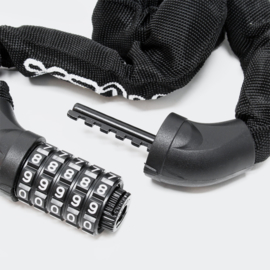 Fietsslot cijferslot hangslot zwart ketting met 5-cijferige code 120 cm