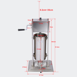 Professionele worstvulmachine inox 5 liter worstenvuller