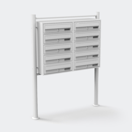 Tienvoudige brievenbus staand model wit