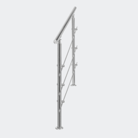 Leuning balustrade traprail rvs 3 dwarsbalken 140cm