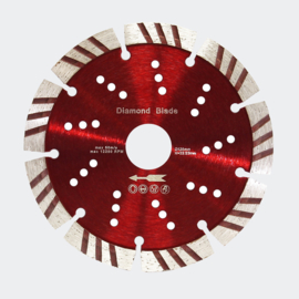 Diamant doorslijpschijf ⌀125 mm en 10 mm turbo segmenten