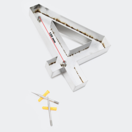 Huisnummer 4 Arial rvs/inox 3D 20cm weerbestendig