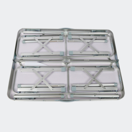 Opvouwbare Campingtafel Alu. met 2 banken in houten design 90x66x70cm
