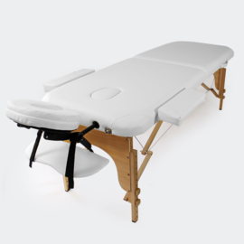 Massagetafel therapiebank met 2 zones wit