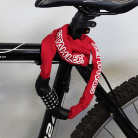 Fietsslot cijferslot hangslot rood ketting met 5-cijferige code 120 cm