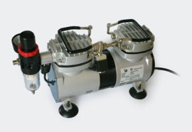 Airbrush-compressor AS19 twee stappen-schakelaar met 2 cilinders