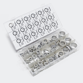 Aluminium afdichtring set 450 stuks in kunststof doos