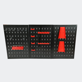 Opberger gereedschap 3 geperforeerde panelen en 17 haken 120x60cm