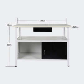 Werktafel gereedschapskast wit/zwart