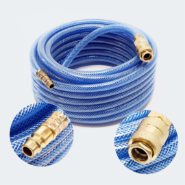 Persluchtslang 10m PVC compressor slang met snelkoppeling