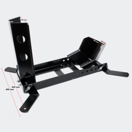 Inrijwielklem motorfiets standaard voor-achterwiel (450kg) zwart