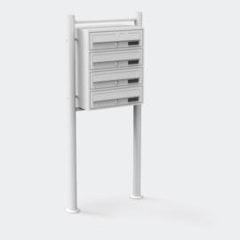 Viervoudige brievenbus staand model wit