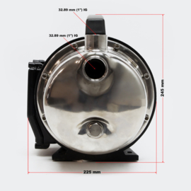 Inox draagbare elektrische tuinpomp + control 1100W 4600l/h