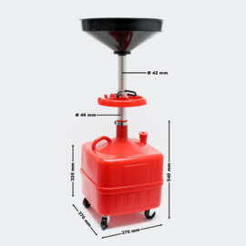 Olie aftapwagen tank 35 liter verstelbare hoogte