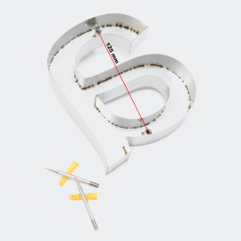 Huisletter a Arial rvs/inox 3D 20cm weerbestendig