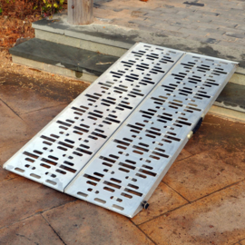 Opklapbare rolstoelhelling oprijplaat aluminium 151cm 270kg
