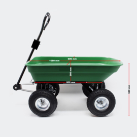 Kiepwagen tuinwagen kipper kruiwagen 125l groen