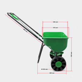 Strooiwagen groen tot 25kg met kunststof wielen