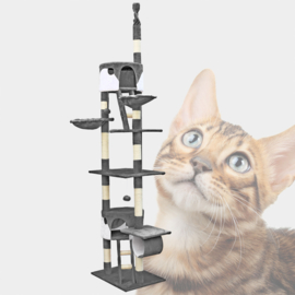 Krabpaal krabboom kattenboom XXL grijs-wit 240-260cm