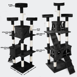 Krabpaal krabboom kattenboom zwart 170cm