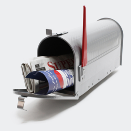 US Mailbox Amerikaans design zilver losse brievenbus