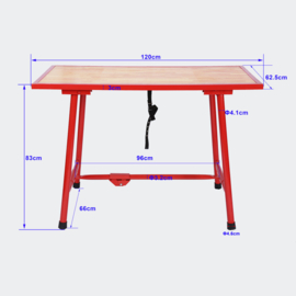 Werkbank 120x62.5cm opvouwbare tafel