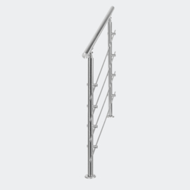 Leuning balustrade traprail rvs 4 dwarsbalken 180cm