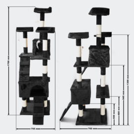 Krabpaal krabboom kattenboom zwart 170cm