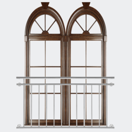 Balkonleuning reling balustrade RVS 90 x 156cm