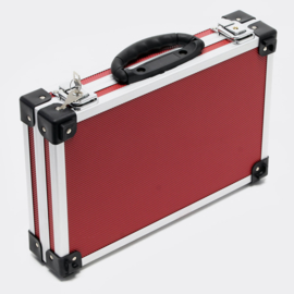 Kofferset in aluminium gereedschapskisten zwart blauw rood